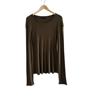 MONFRERE Dann Long Sleeve Ribbed Tee Olive L